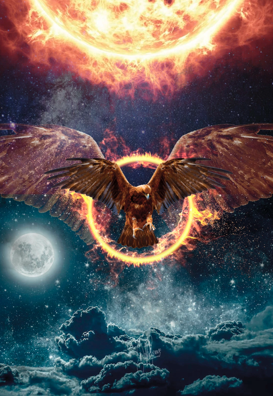 Ilustración espiritual de una mujer armada con espada y tigre blanco, entre columnas bajo Sol y Luna, representando la carta simbólica del portal y el proceso de cortar la ilusión con conciencia.